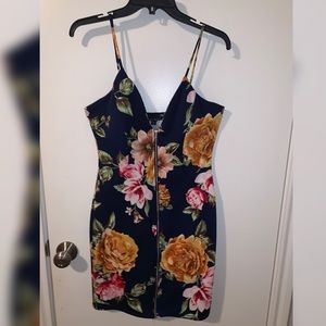 Navy blue floral dress